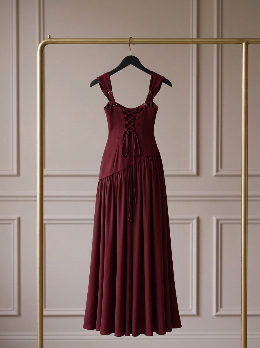 Évarelle — Vestido Maxi Drapeado con Fular