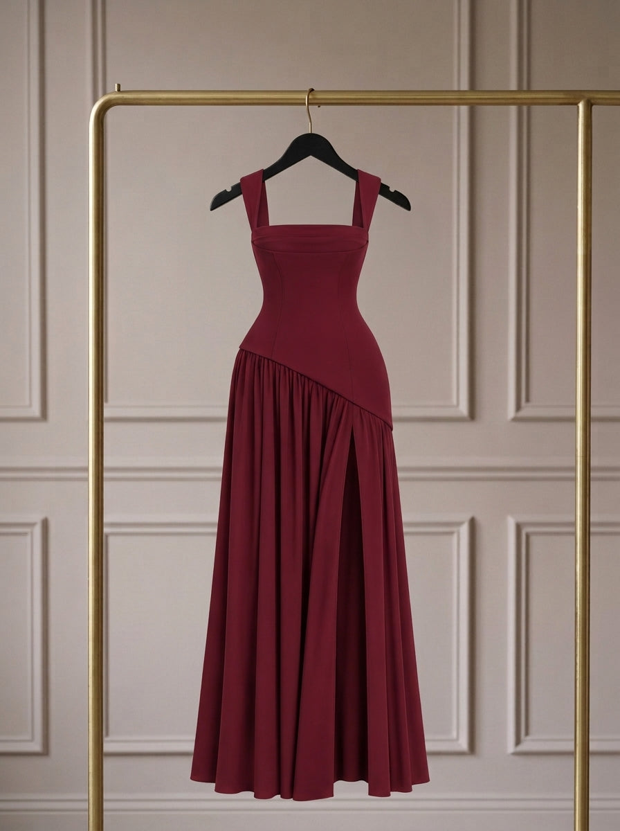 Évarelle — Vestido Maxi Drapeado con Fular
