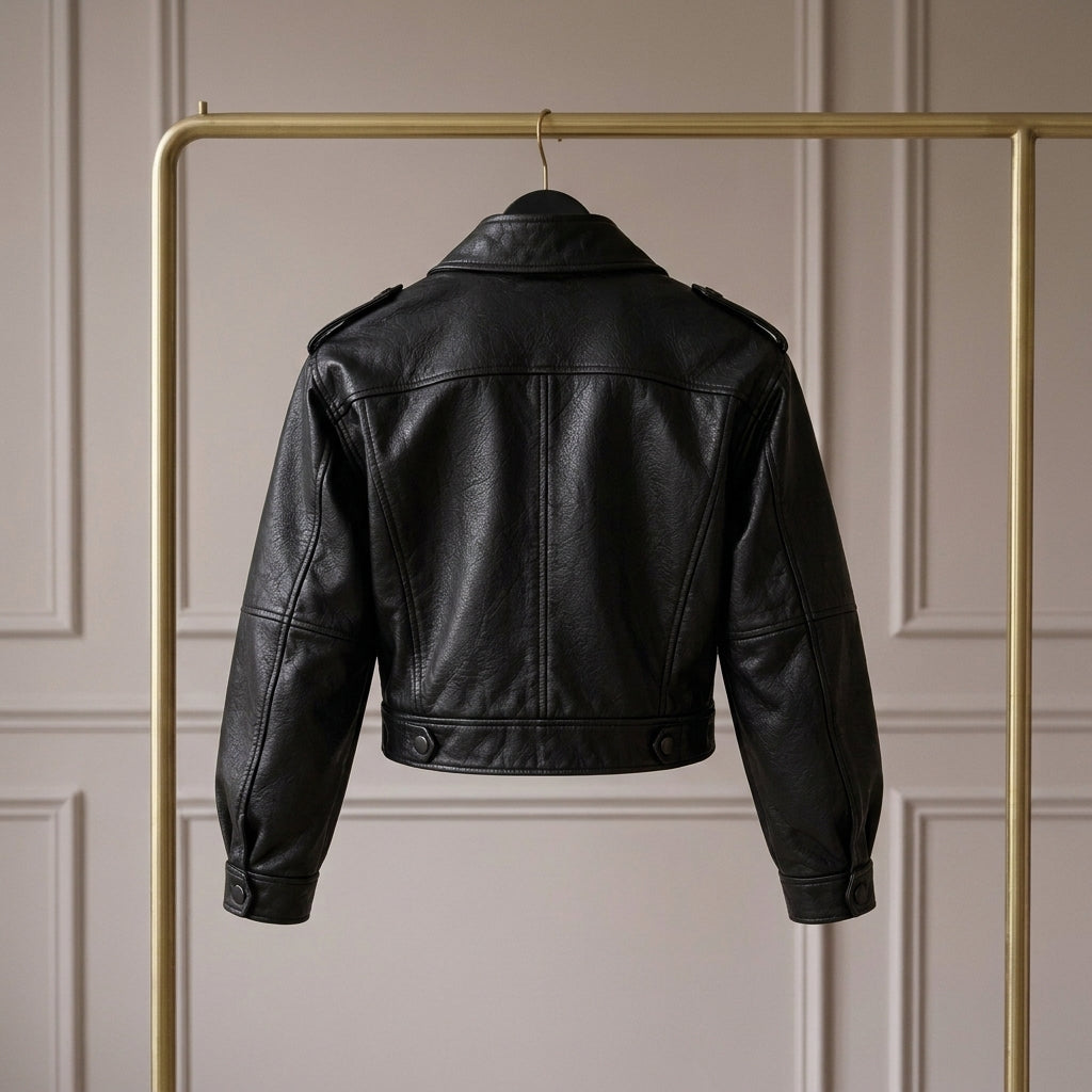 Varelle — Chaqueta Efecto Piel de Cuello Escultural