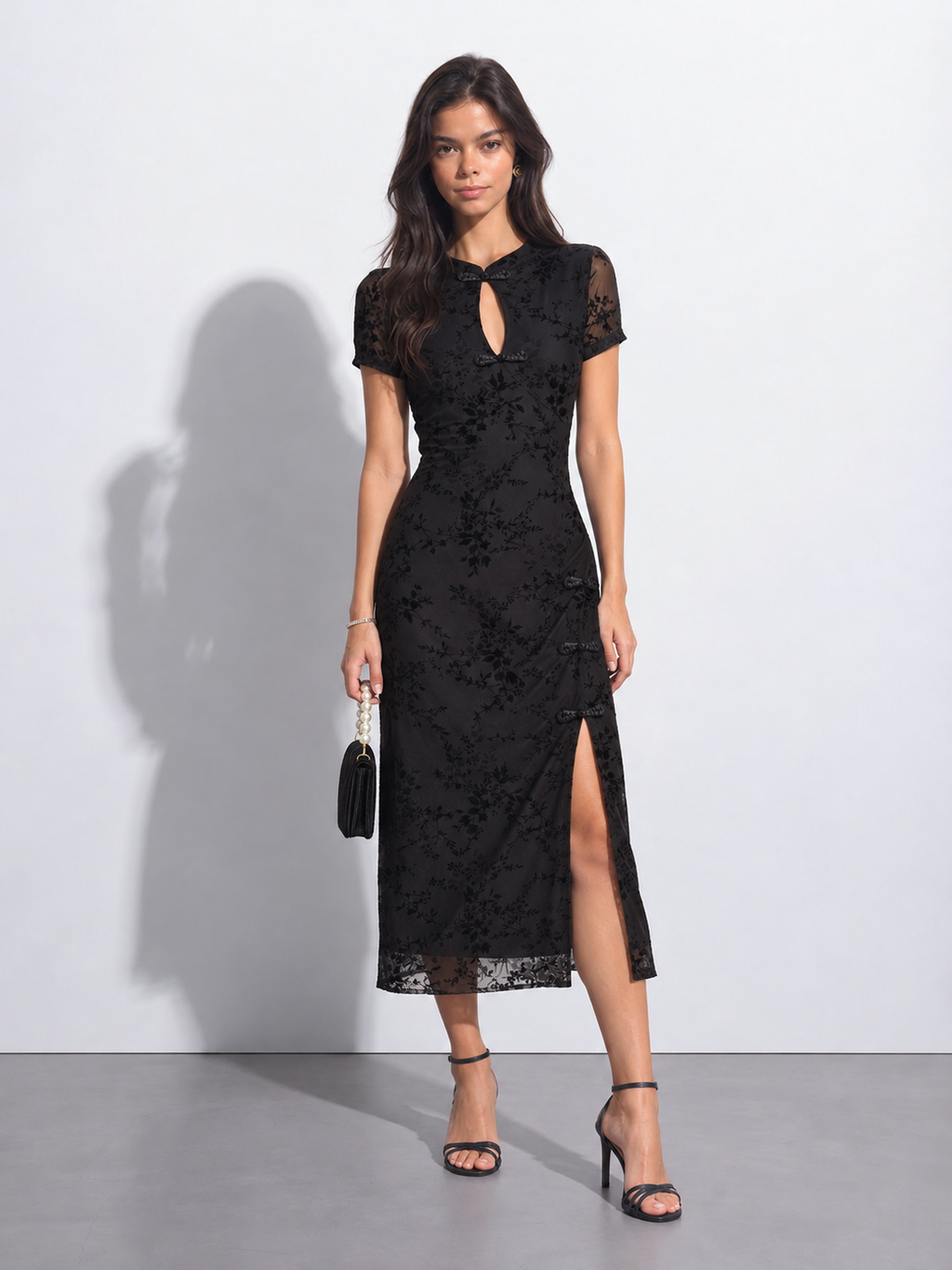 Véspéra — Vestido Midi Floral con Abertura
