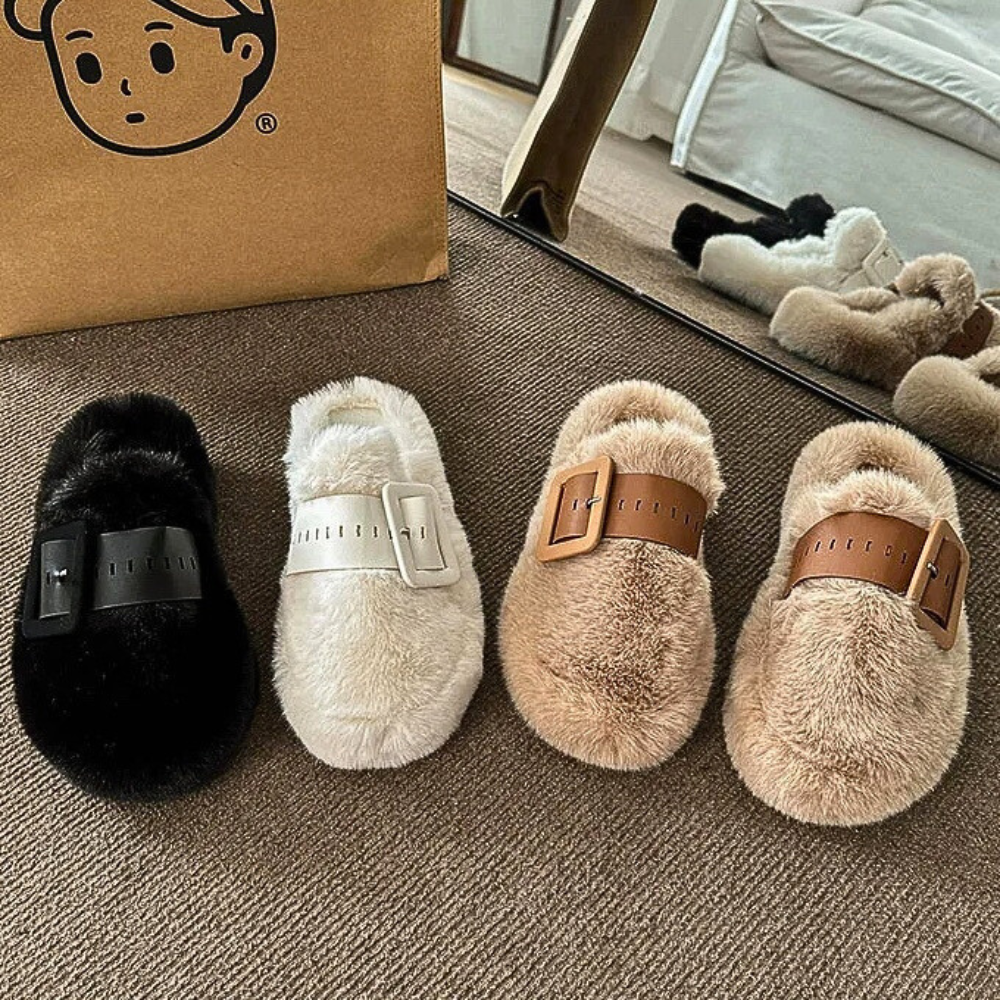 Vylune — Zapatillas Mule de Pelo con Hebilla