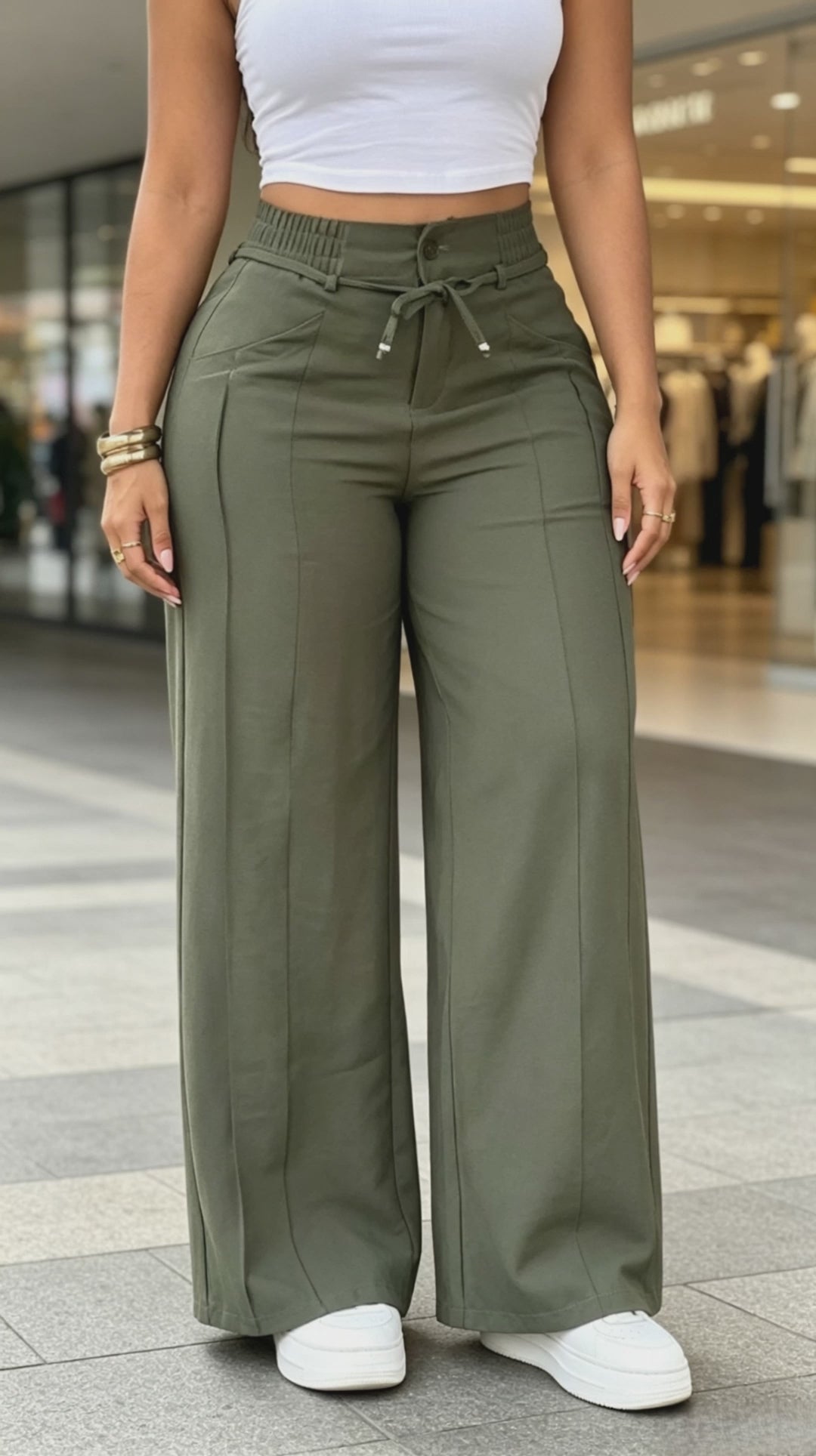 Seravé — Pantalón Wide-Leg de Cintura Alta