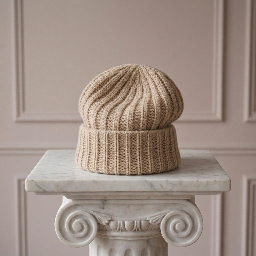 Noélie — Gorro de Punto Acanalado Envolvente
