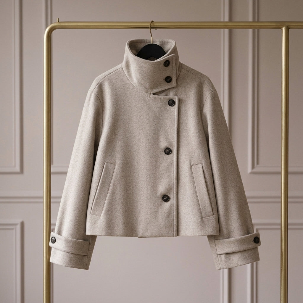 Thaïs — Chaqueta Corta de Cuello Alto Estructurado