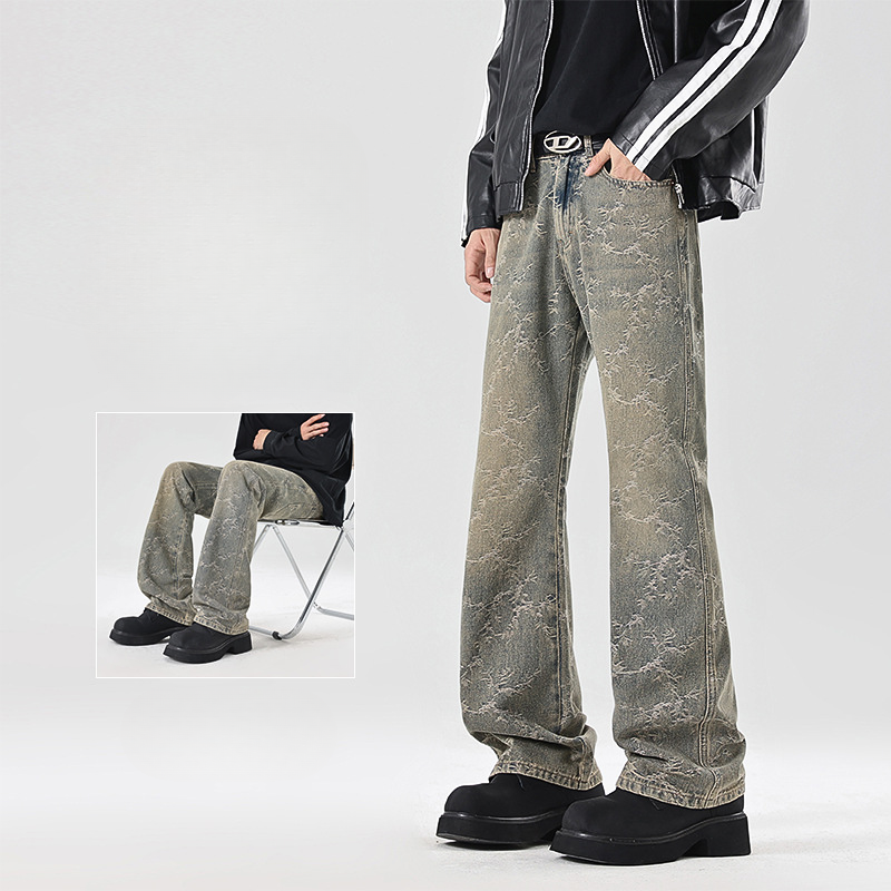 Koven — Vaquero Wide-Leg Efecto Mármol