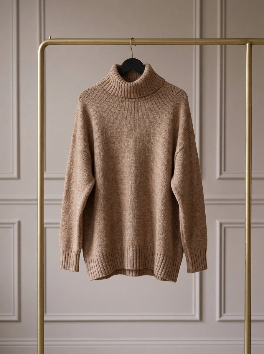 Sélène — Conjunto de Jersey de Cuello Alto y Vestido de Encaje