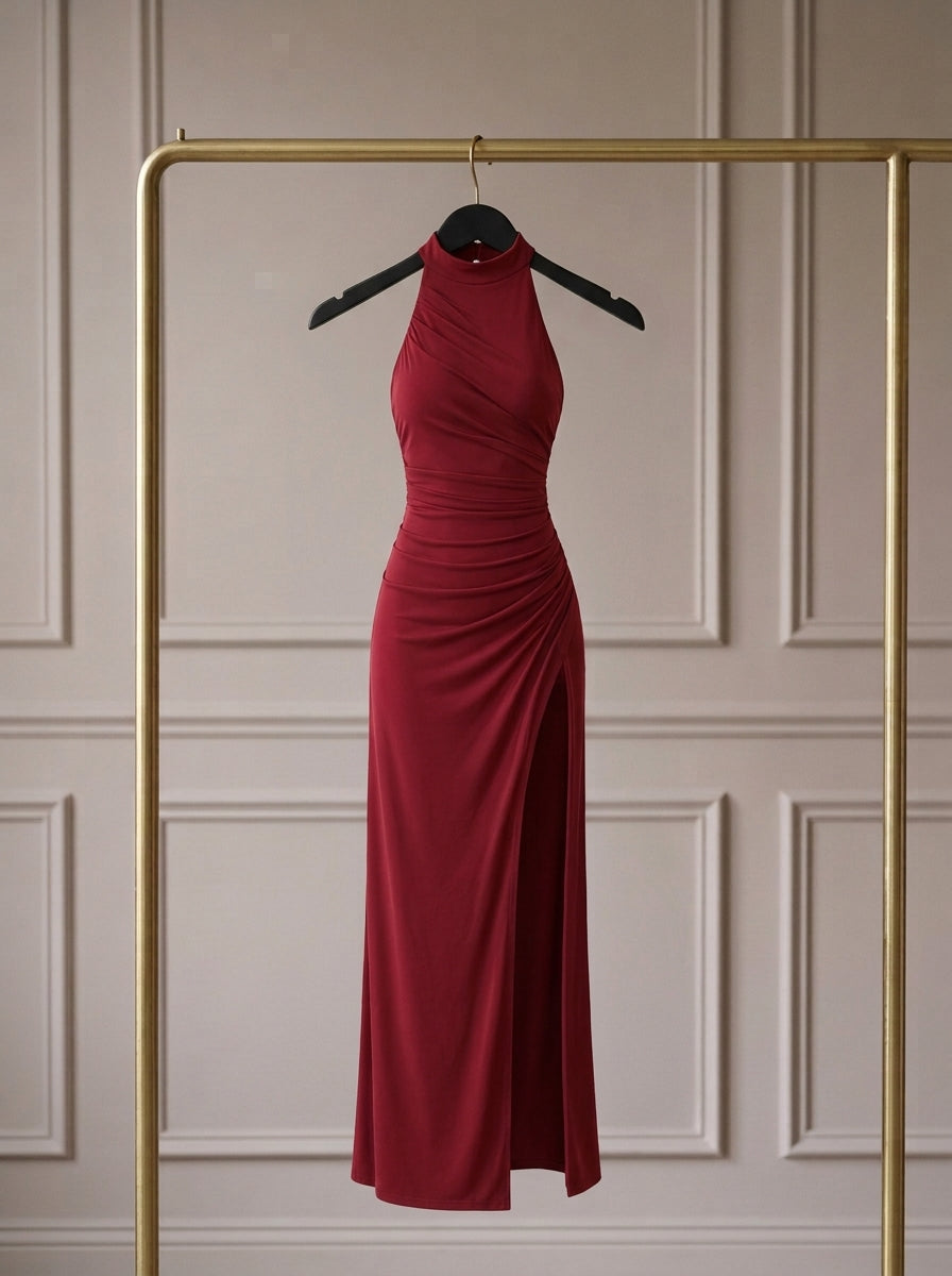 Sélvara — Vestido Maxi Halter con Abertura