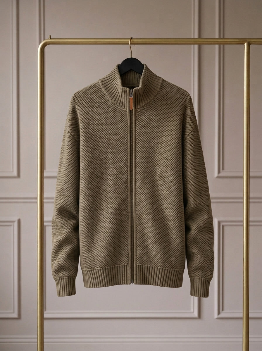 Joel — Chaqueta de Punto Waffle