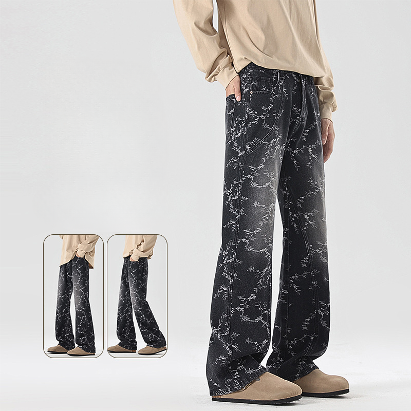 Koven — Vaquero Wide-Leg Efecto Mármol