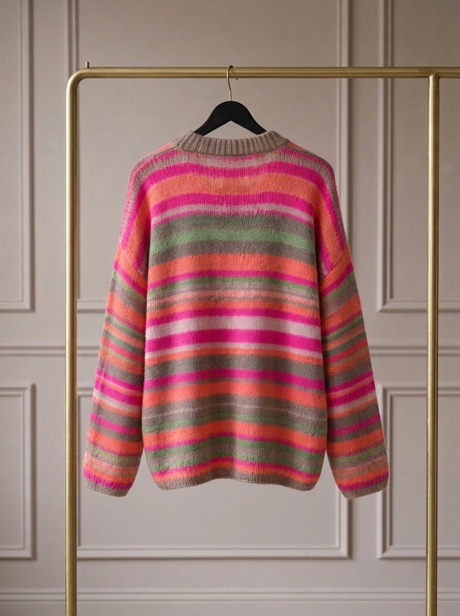Aurelia — Cárdigan Oversize de Punto Multicolor