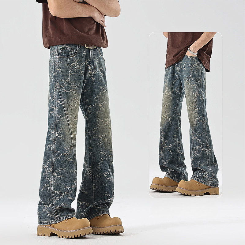 Koven — Vaquero Wide-Leg Efecto Mármol