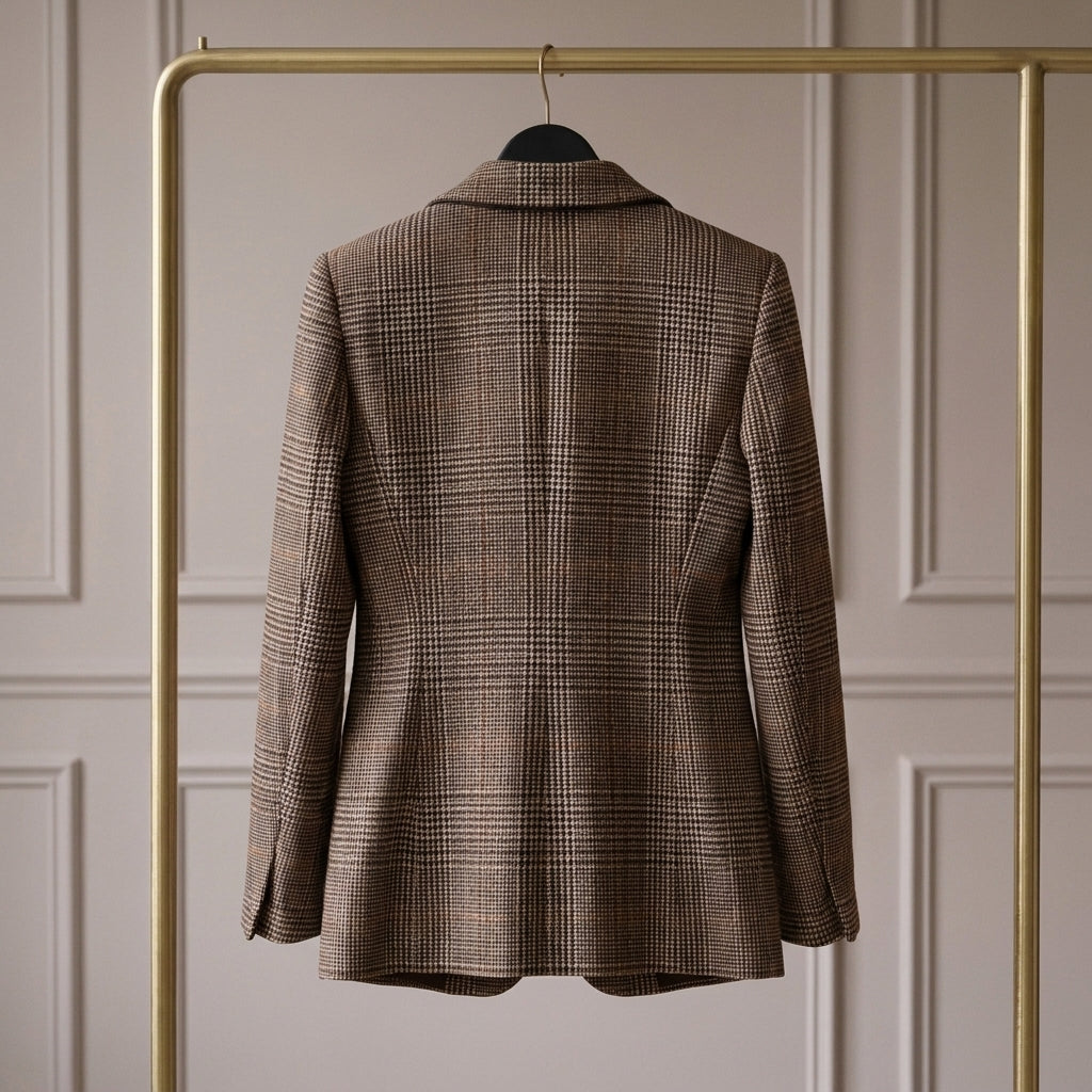 Elowen — Blazer de Cuadros de Corte Refinado