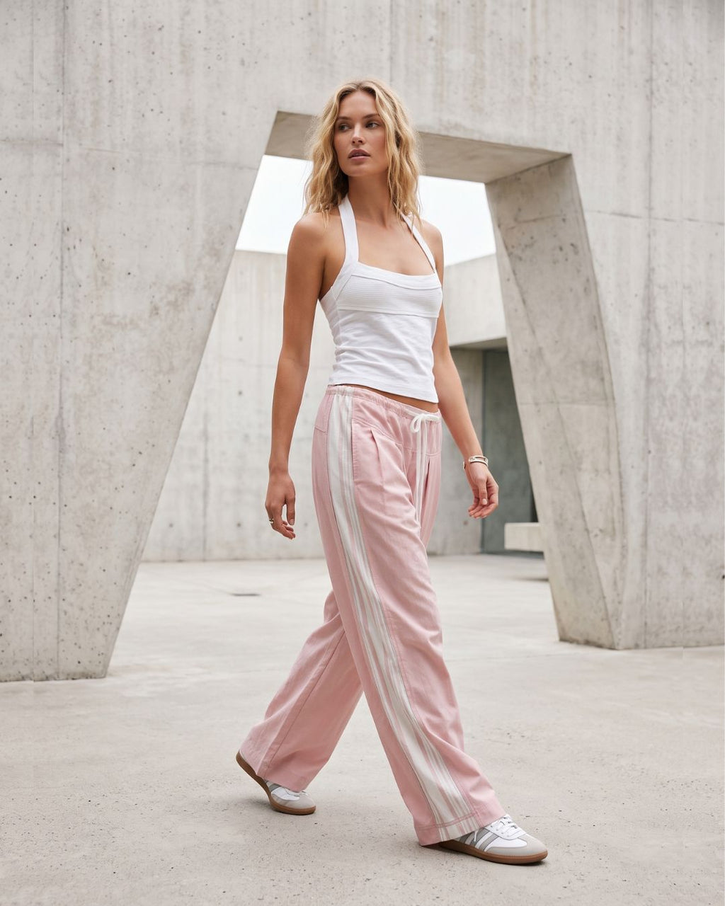 Sérrane — Pantalón Wide-Leg con Banda Lateral