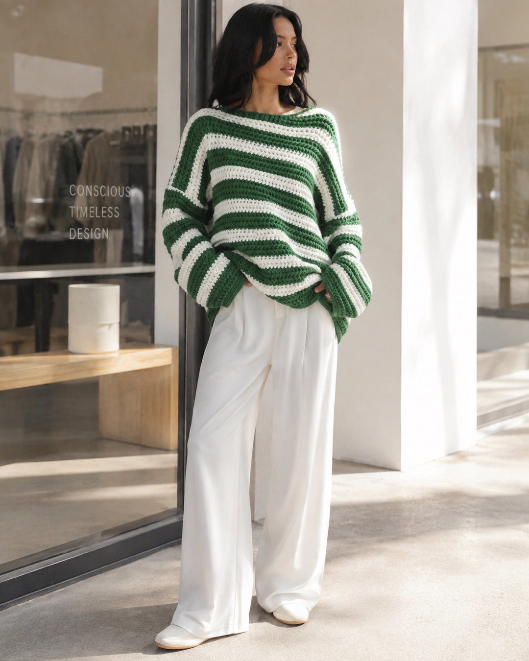 Élovia — Jersey de Punto a Rayas Oversize