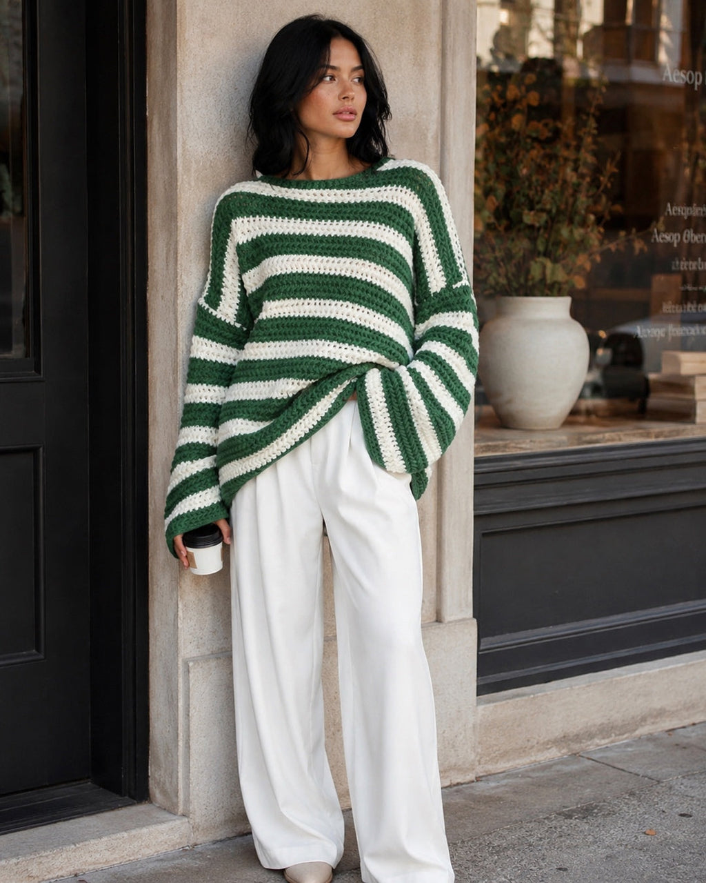 Élovia — Jersey de Punto a Rayas Oversize