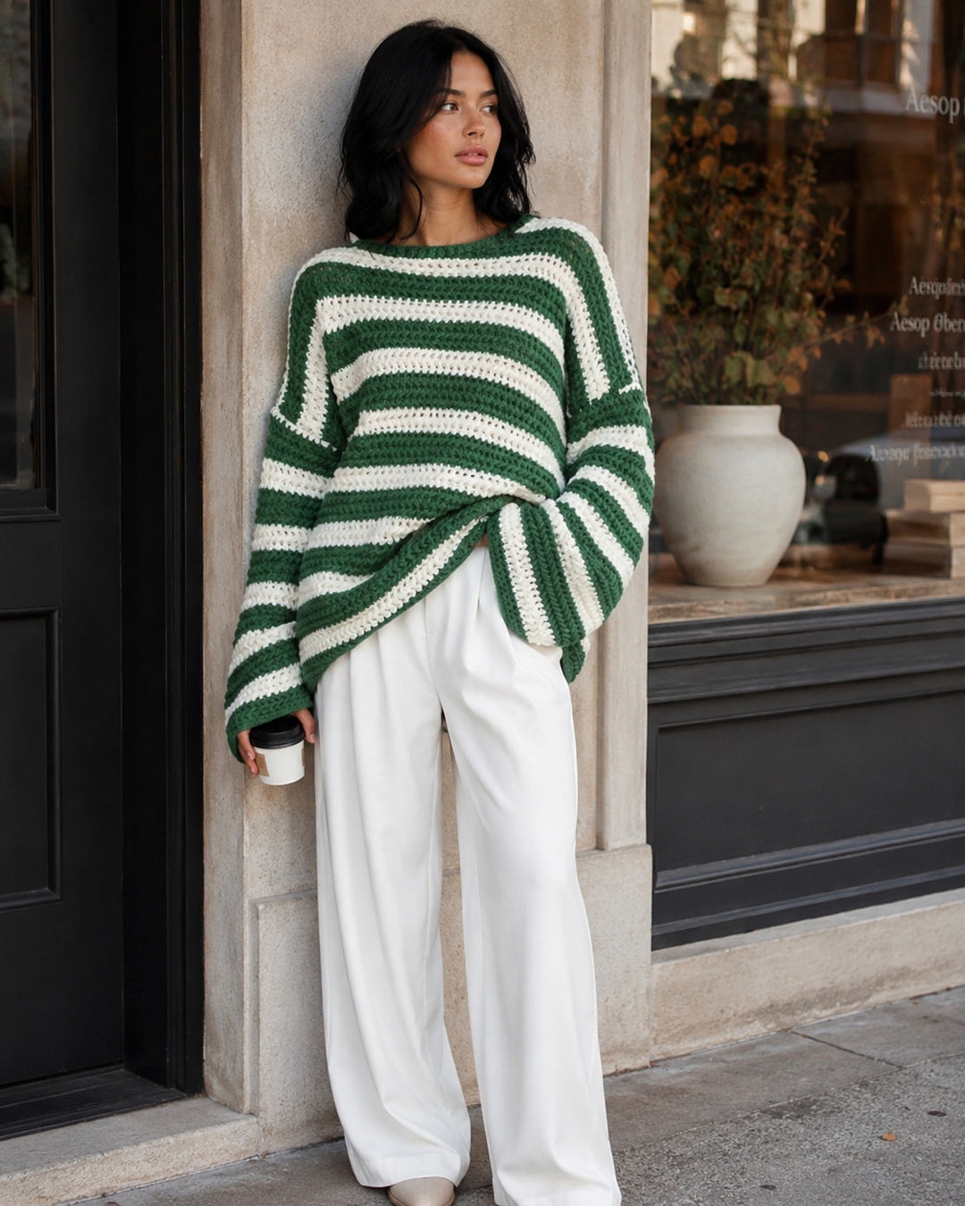 Élovia — Jersey de Punto a Rayas Oversize
