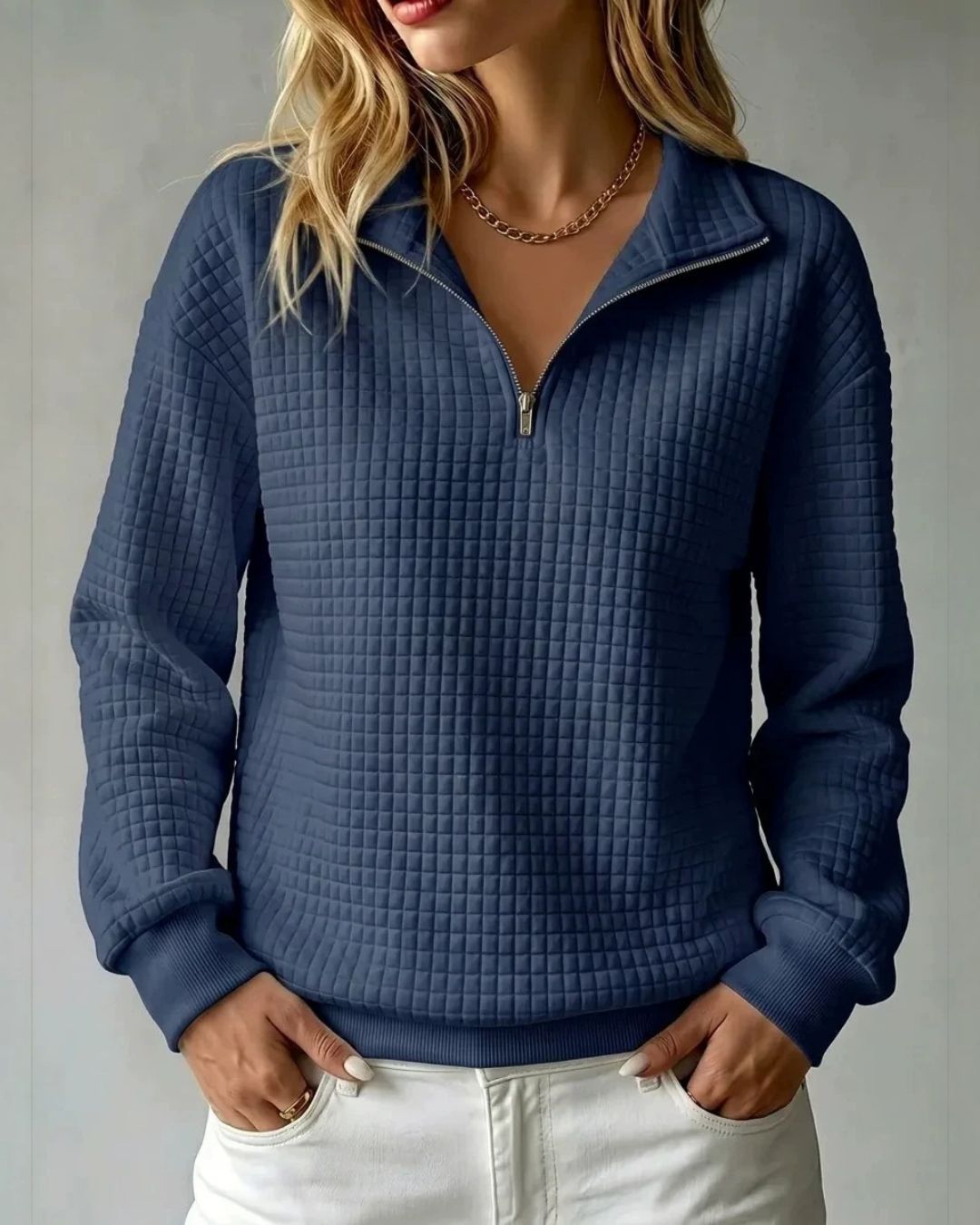 Eyara — Jersey Waffle Quarter-Zip