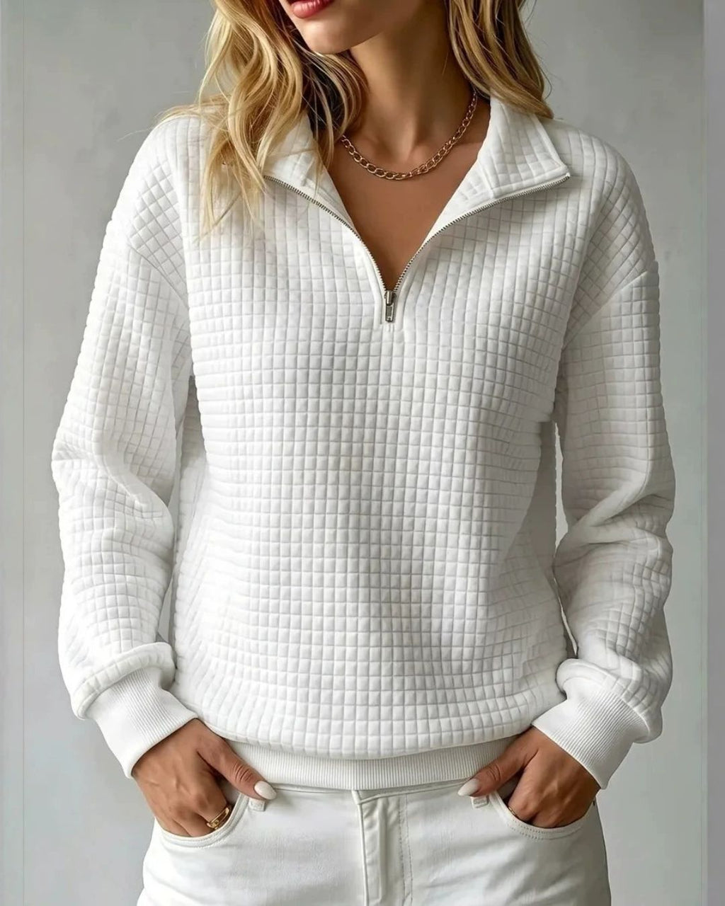 Eyara — Jersey Waffle Quarter-Zip