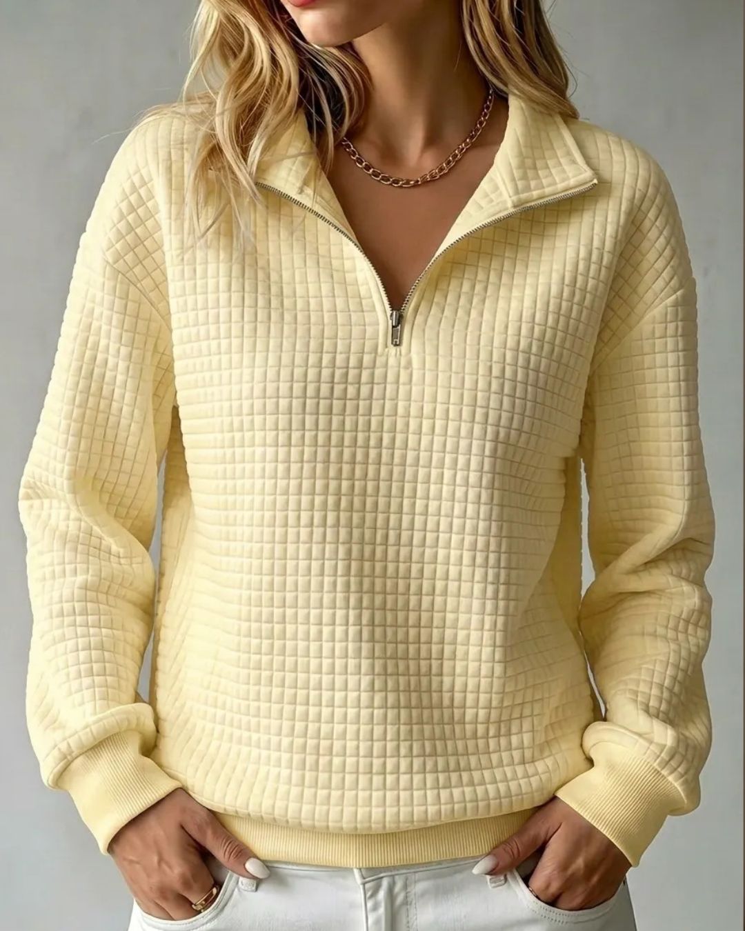 Eyara — Jersey Waffle Quarter-Zip