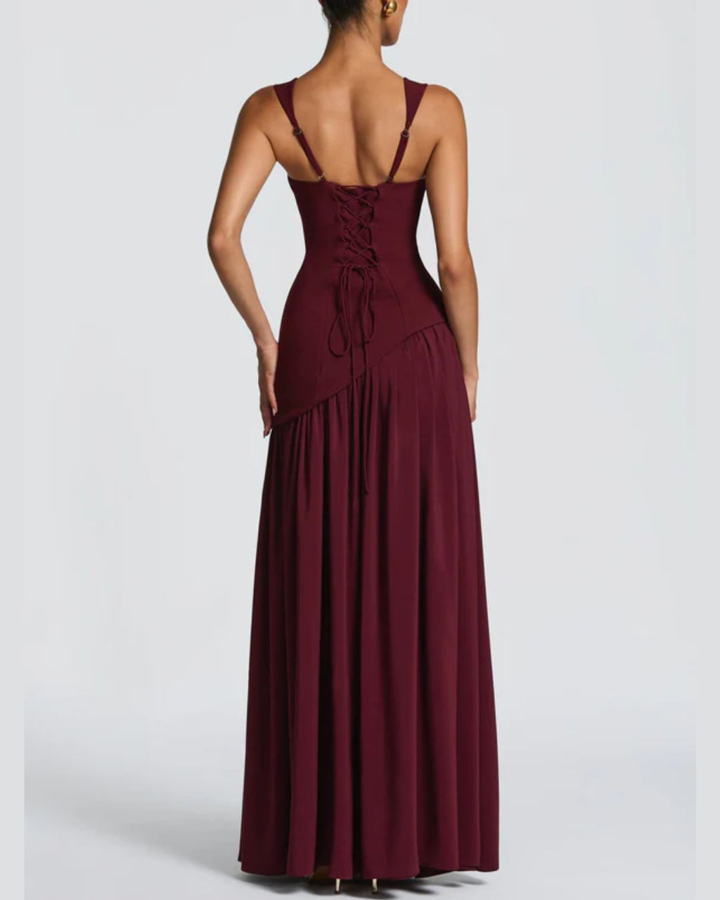 Évarelle — Vestido Maxi Drapeado con Fular