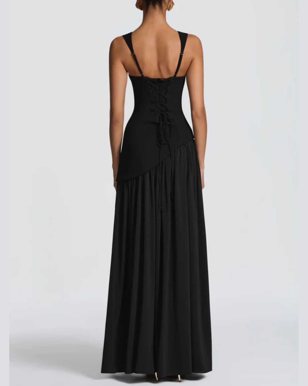 Évarelle — Vestido Maxi Drapeado con Fular