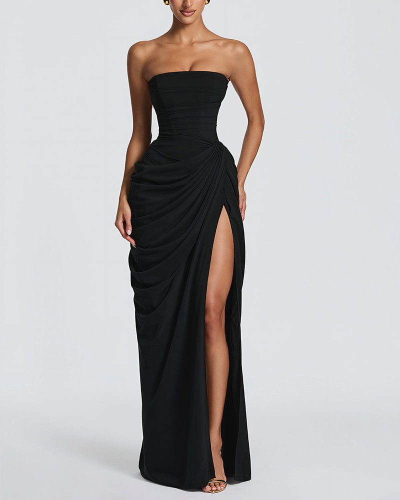 Calyssé — Vestido Maxi Corsé con Drapeado