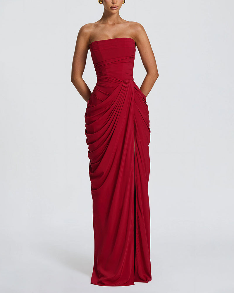 Calyssé — Vestido Maxi Corsé con Drapeado
