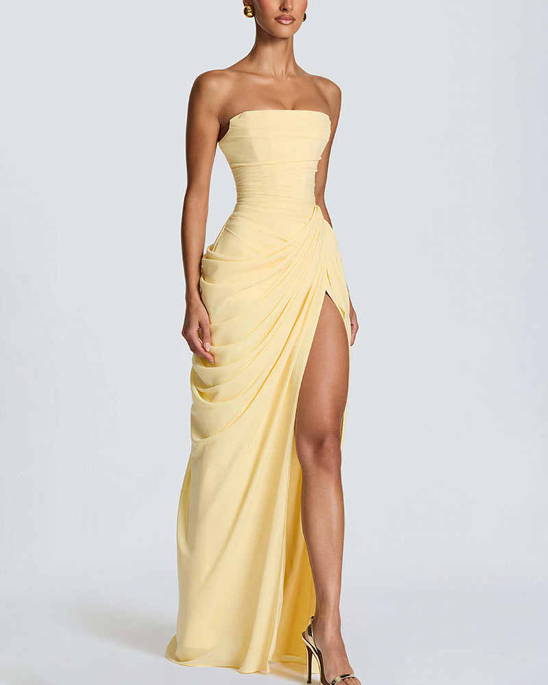 Calyssé — Vestido Maxi Corsé con Drapeado