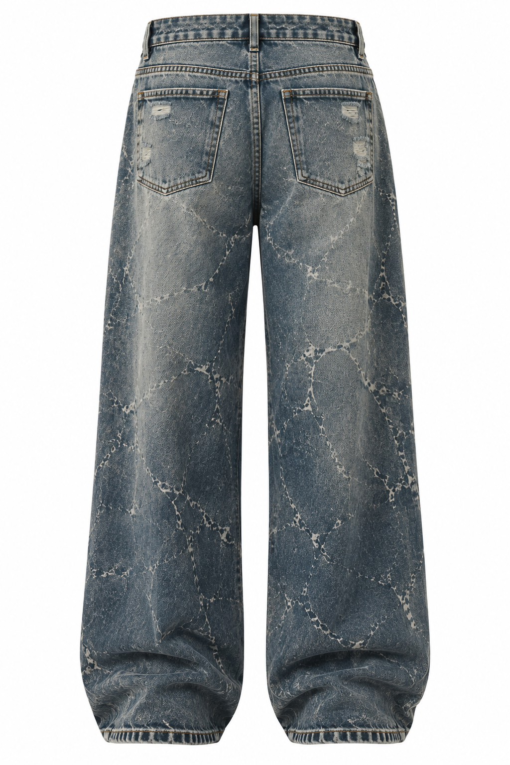 Koven — Vaquero Wide-Leg Efecto Mármol