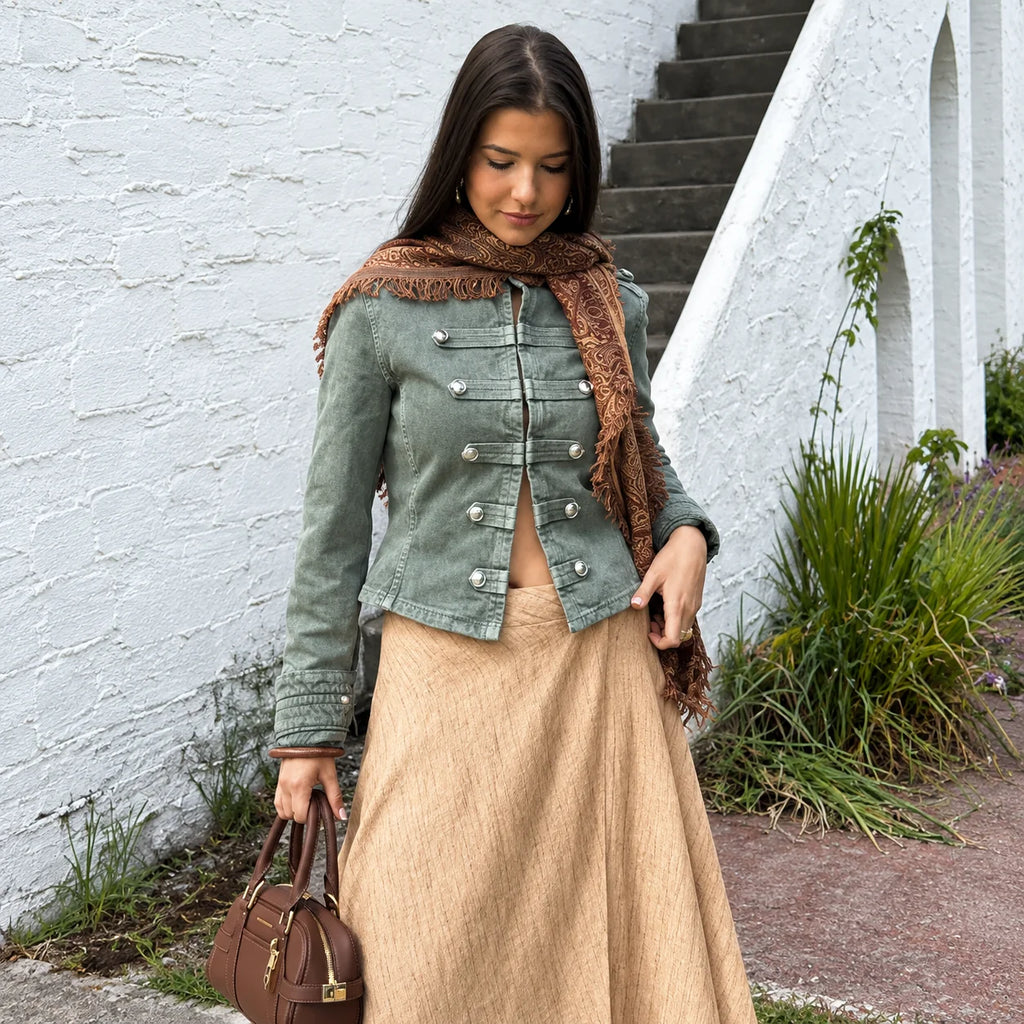 Valenne — Chaqueta Corta de Inspiración Militar