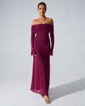 Velméra — Vestido Maxi Bardot con Destellos