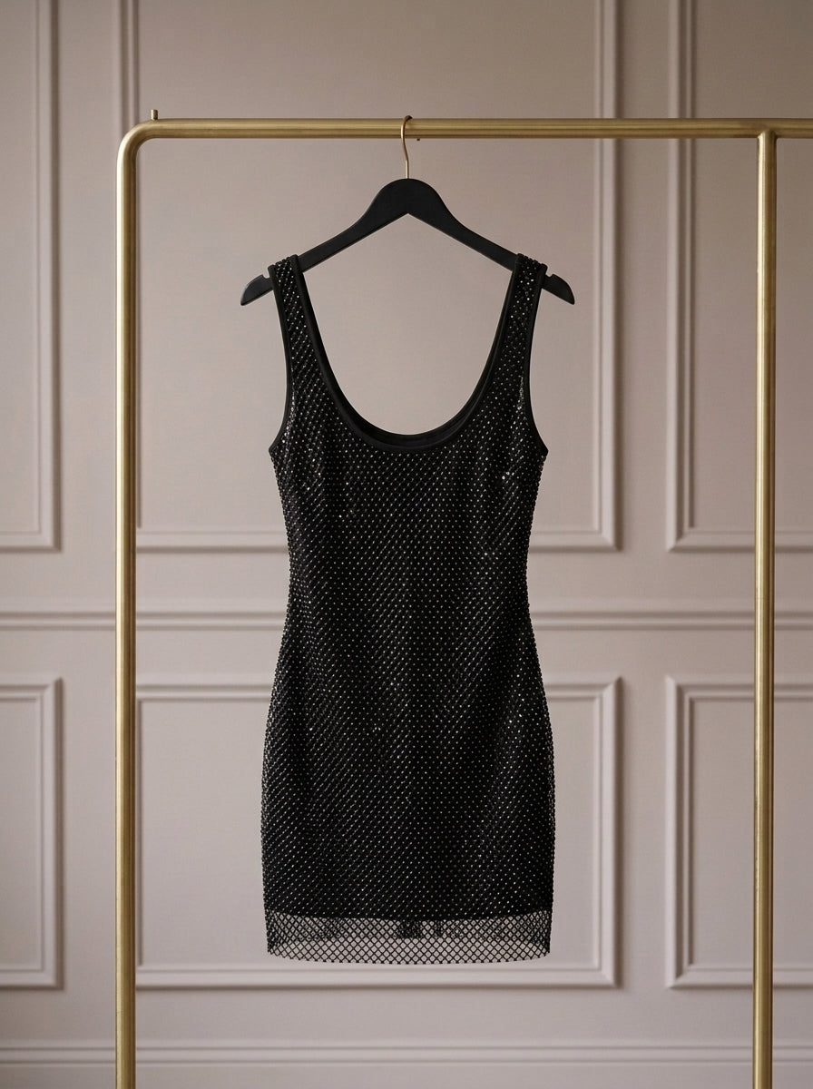 Noctél — Mini Vestido Luminoso de Espalda Abierta