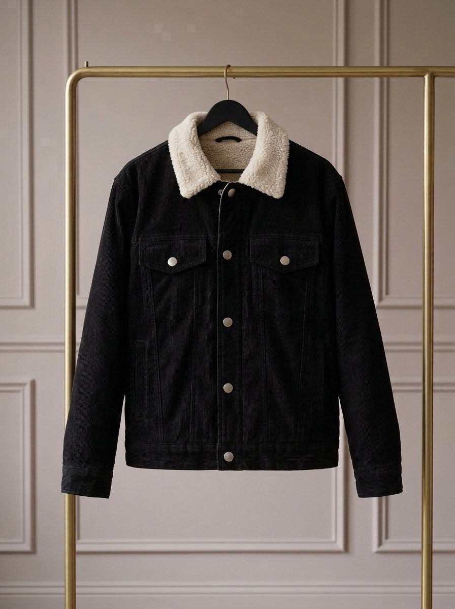 Varek — Chaqueta Trucker con Cuello de Borreguito