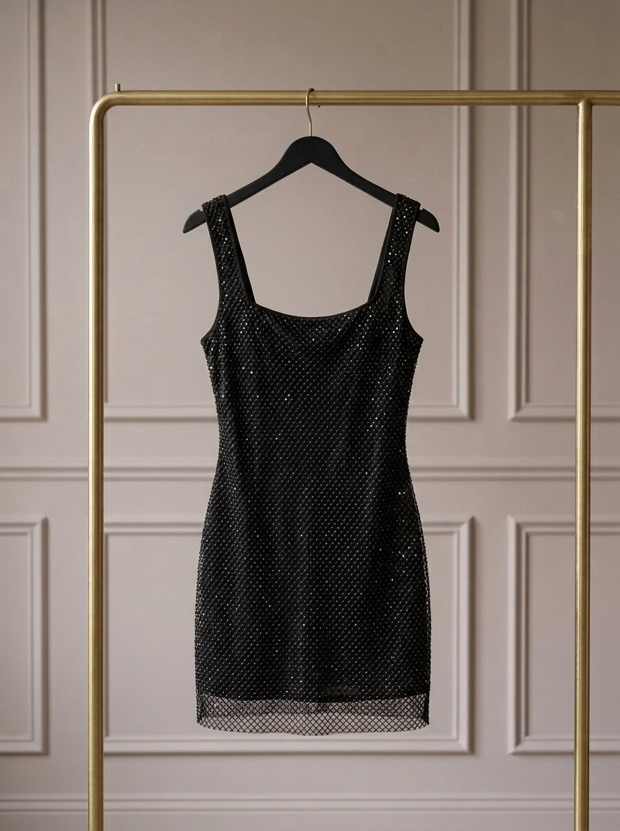 Noctél — Mini Vestido Luminoso de Espalda Abierta