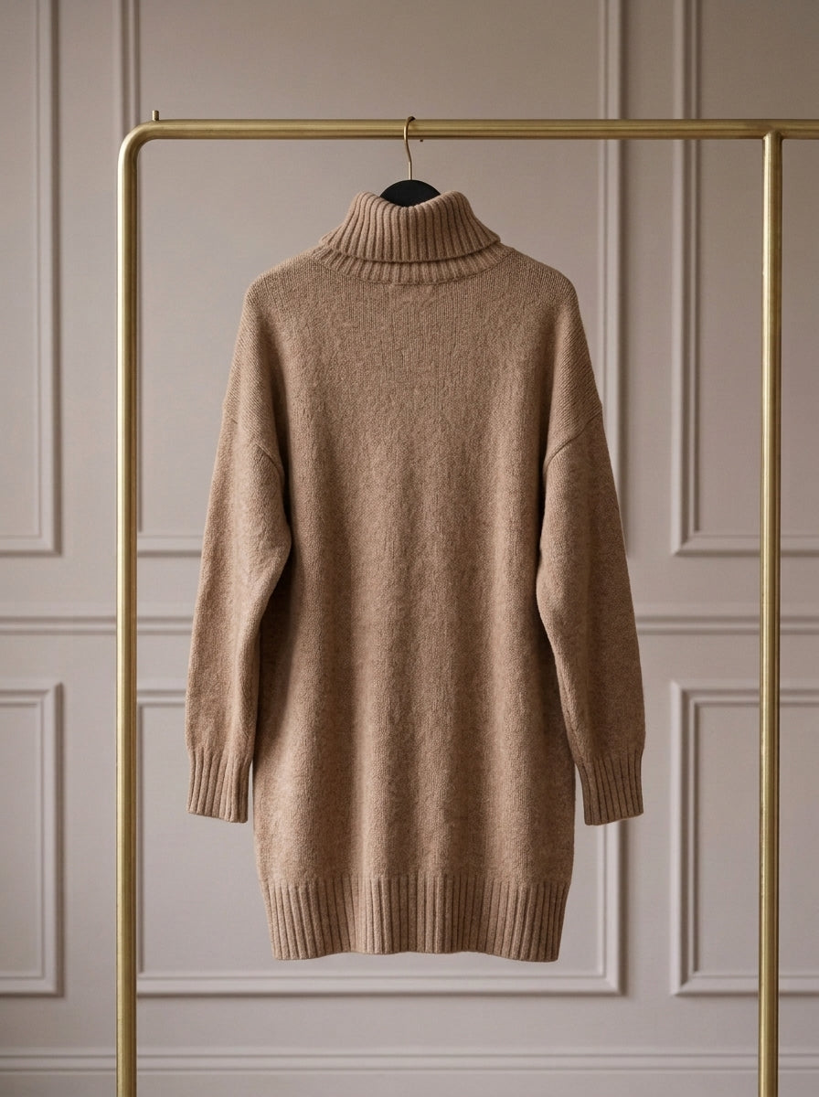 Sélène — Conjunto de Jersey de Cuello Alto y Vestido de Encaje