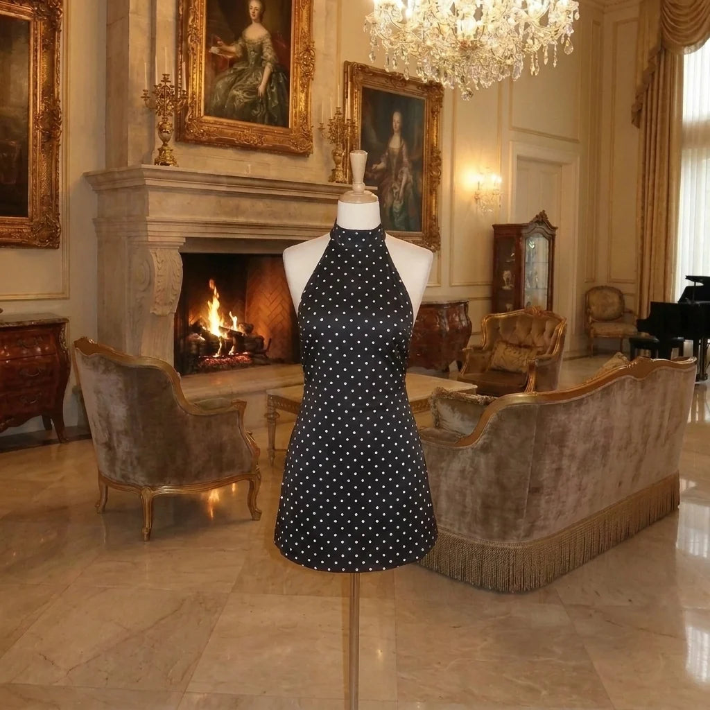 Céleste — Vestido Halter de Lunares