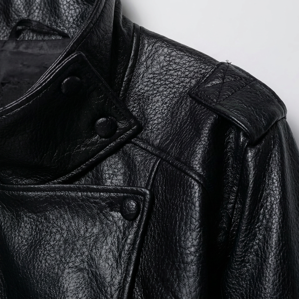 Varelle — Chaqueta Efecto Piel de Cuello Escultural