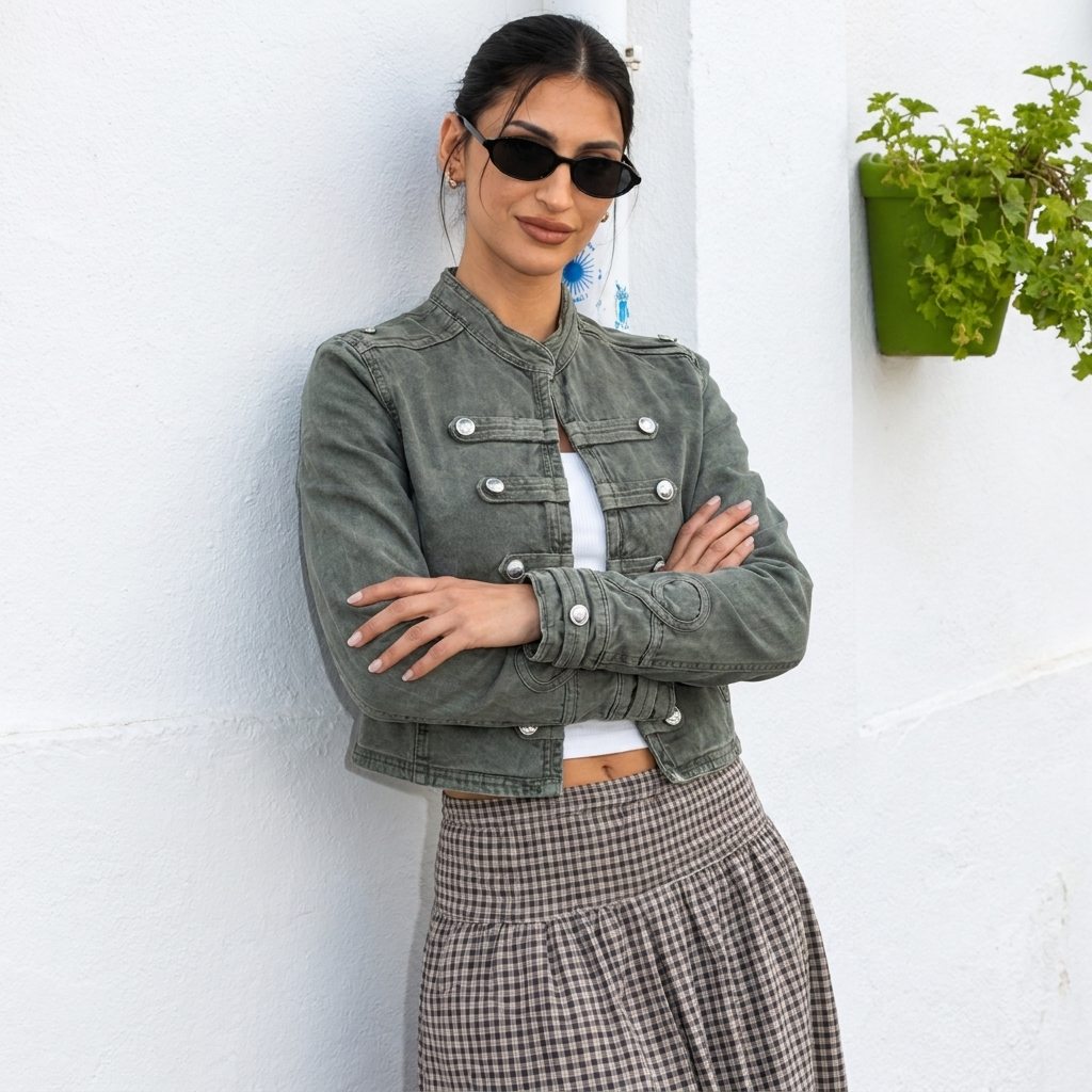 Valenne — Chaqueta Corta de Inspiración Militar