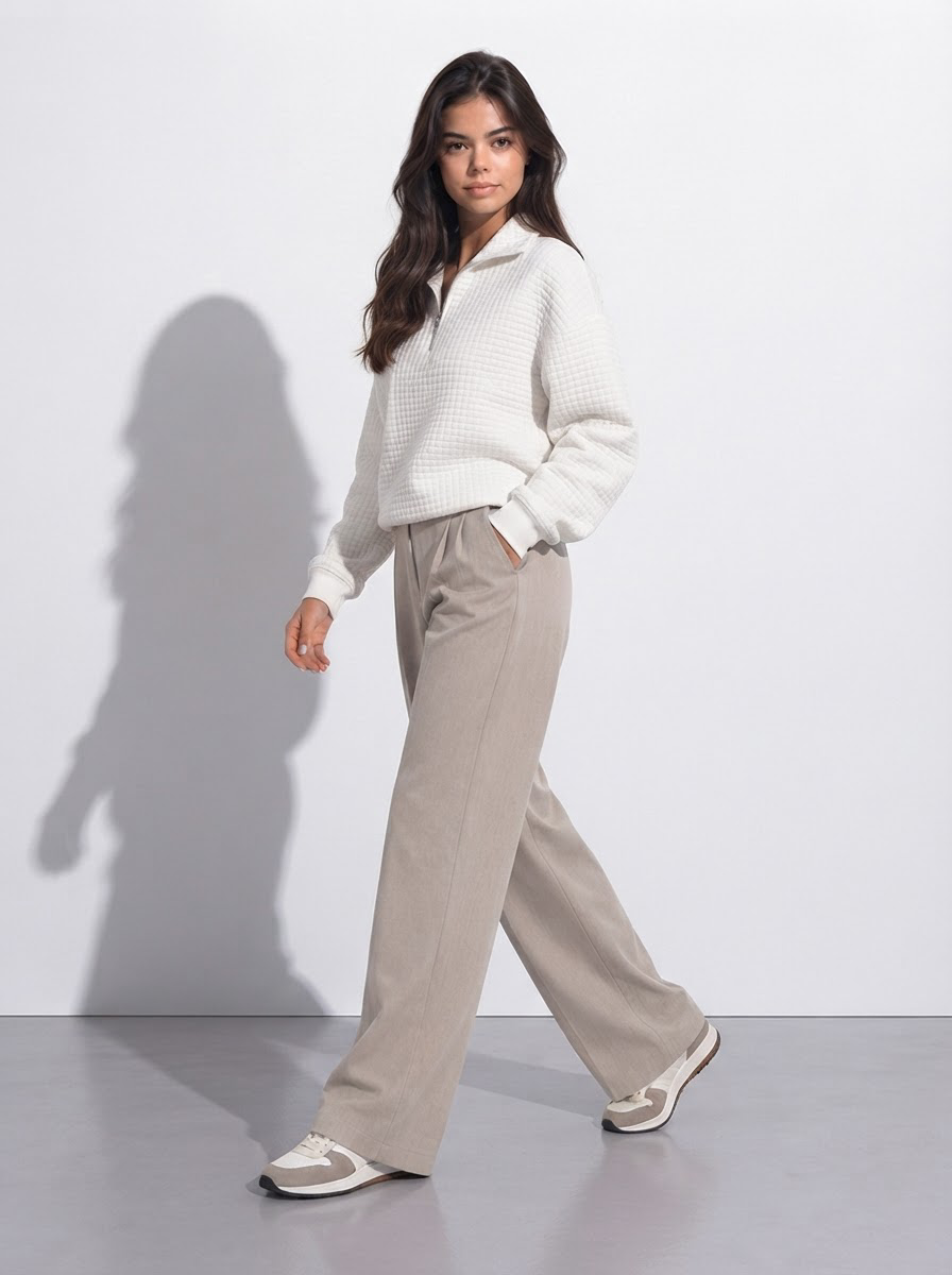Eyara — Jersey Waffle Quarter-Zip