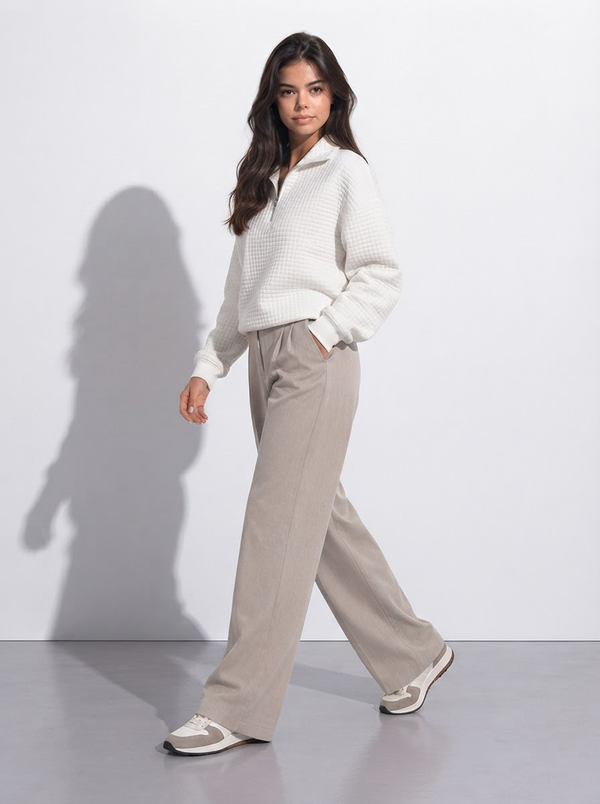 Eyara — Jersey Waffle Quarter-Zip