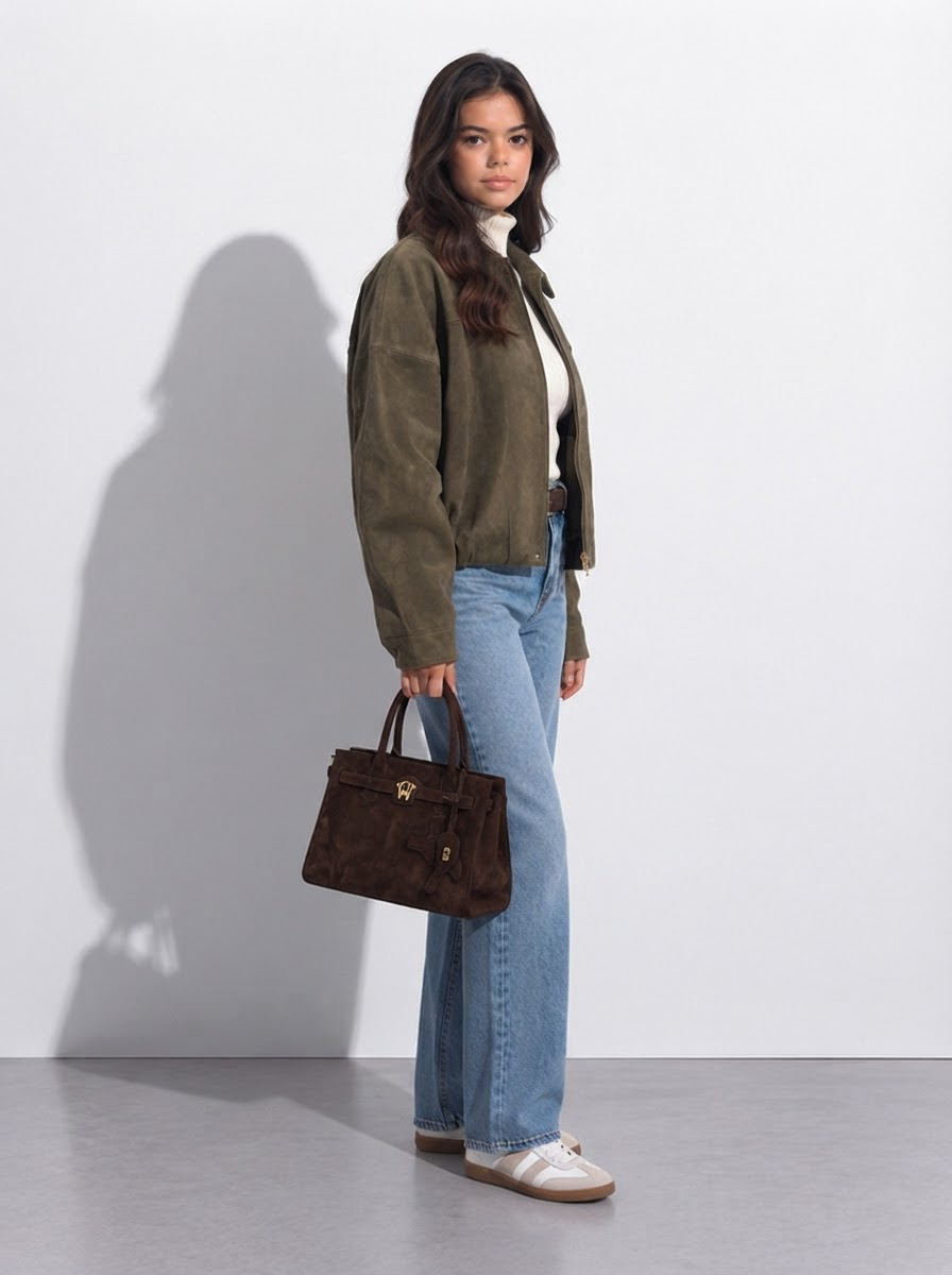 Sorelle — Chaqueta Corta Efecto Ante