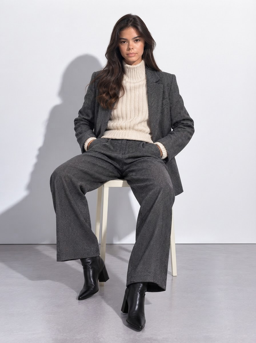 Valentine — Blazer de Espiga con Corte Relajado