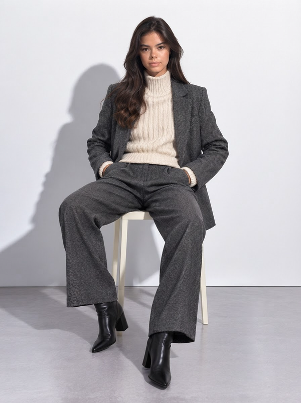 Valentine — Blazer de Espiga con Corte Relajado