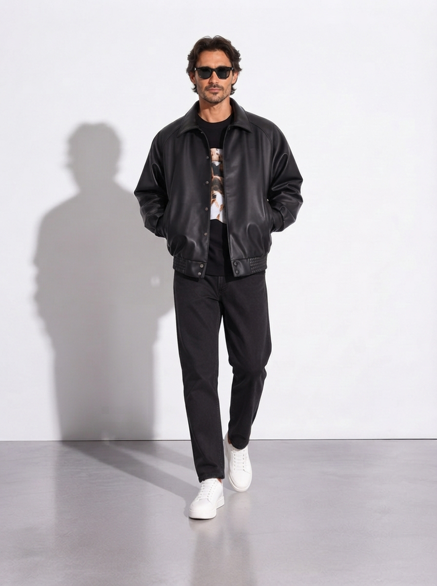 Axel — Chaqueta Bomber Efecto Piel