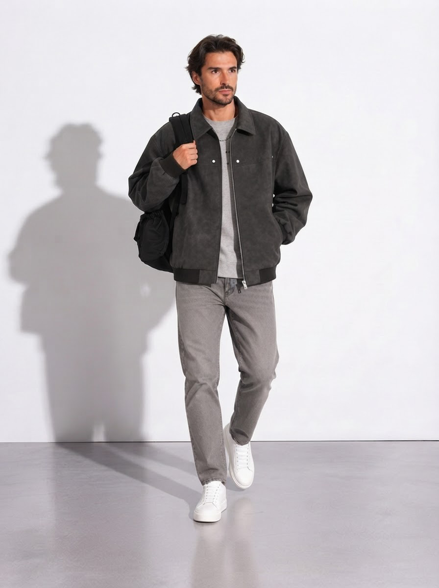 Abel — Chaqueta Bomber Efecto Ante