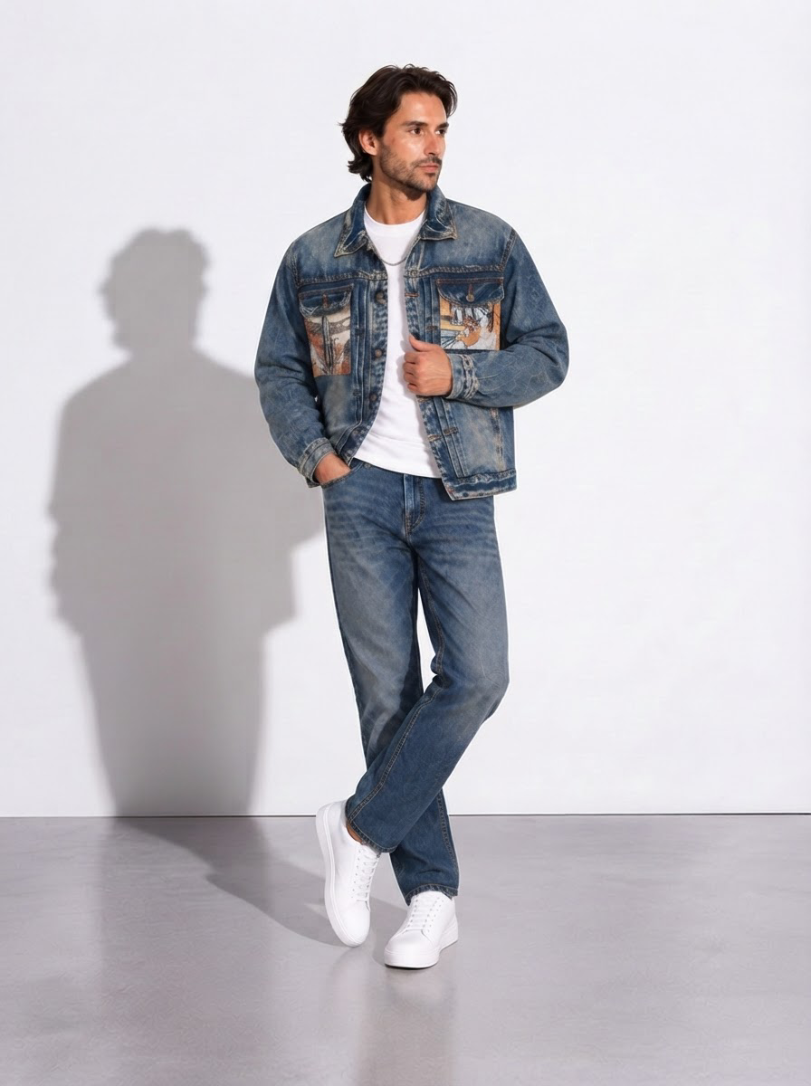 César — Chaqueta Denim Artesanal