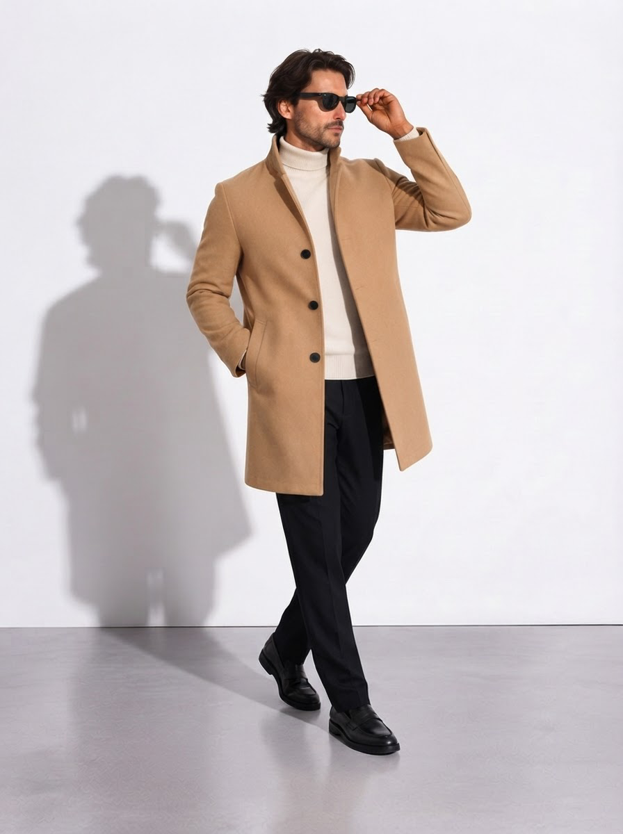 Kaelen — Abrigo Largo de Sastrería Masculina