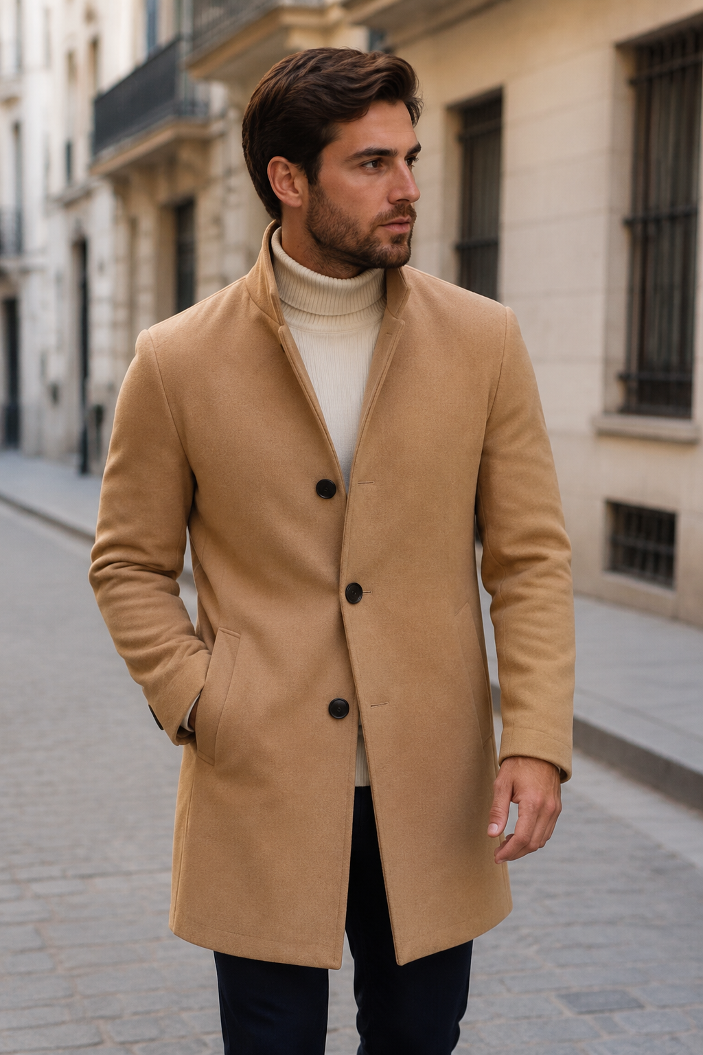 Kaelen — Abrigo Largo de Sastrería Masculina