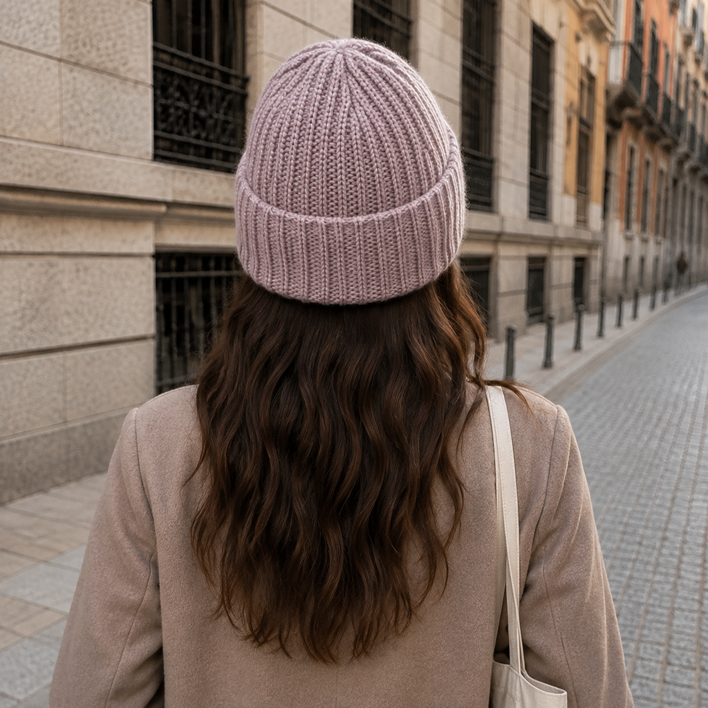 Noélie — Gorro de Punto Acanalado Envolvente