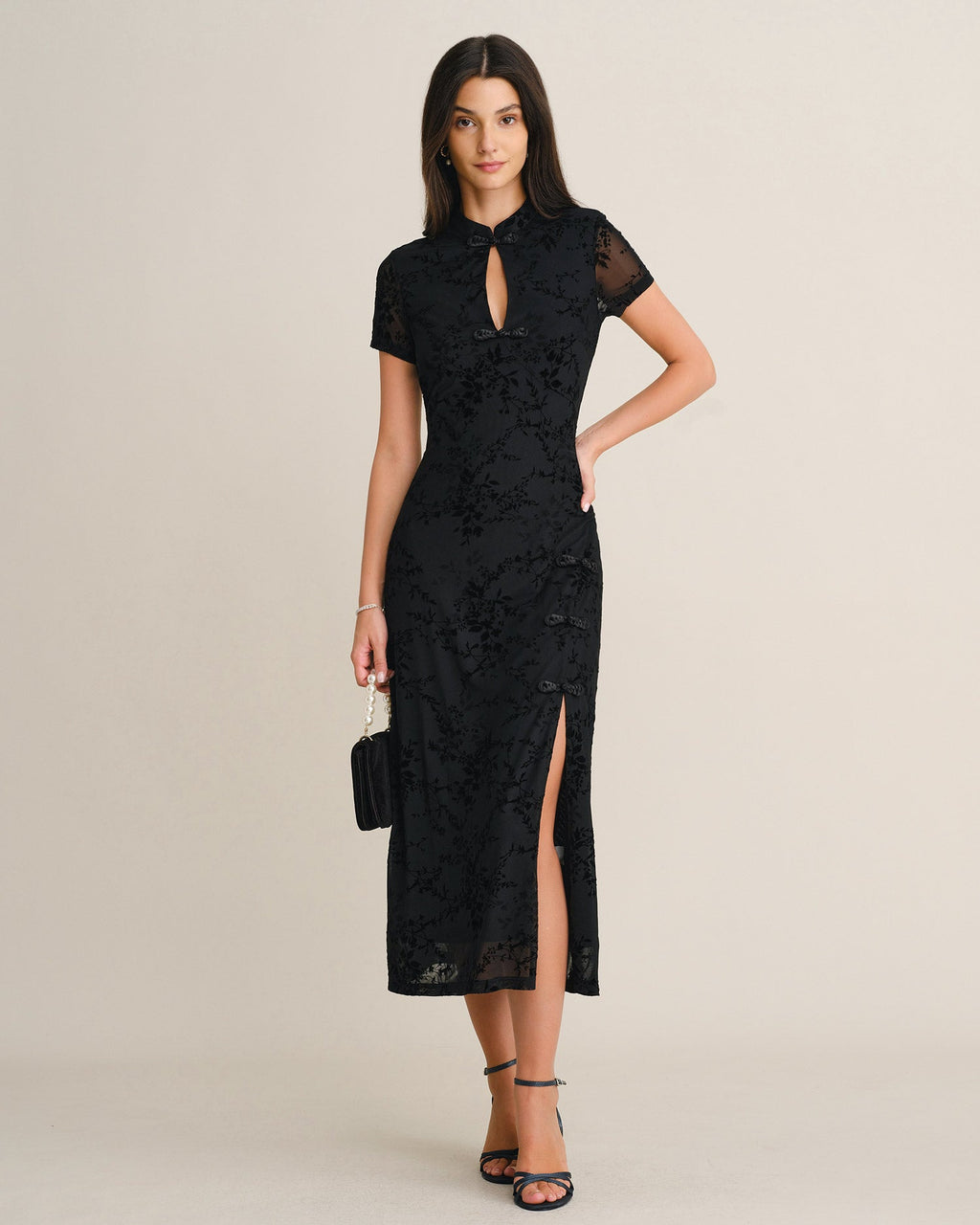 Véspéra — Vestido Midi Floral con Abertura